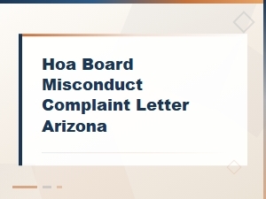 Arizona Hoa Board Misconduct Complaint Letter Template
